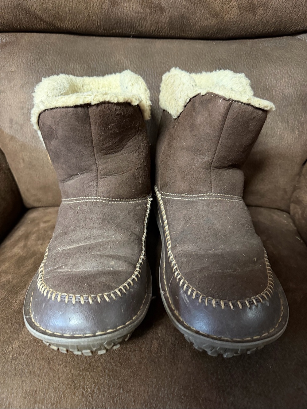 Sorel Brown Sued Shearling Size 9 Winter Slippers Boot